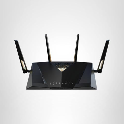 ASUS RT-BE88U: dual-band WiFi 7 router, dual 10G ports, high capacity, VPN, strong security, ideal for heavy use.