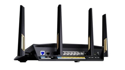 ASUS RT-BE88U: dual-band WiFi 7 router, dual 10G ports, high capacity, VPN, strong security, ideal for heavy use.