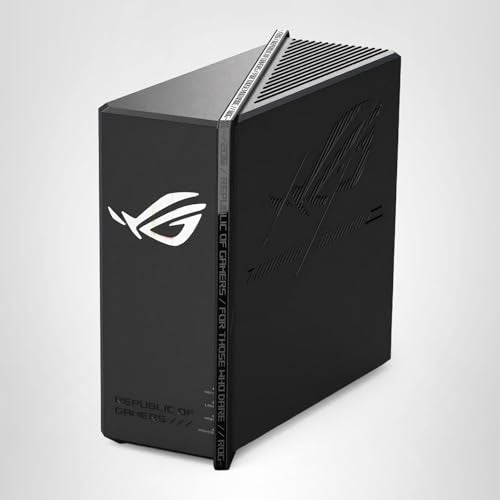 ASUS ROG Strix GS-BE12000: tri-band WiFi 7 router, 12Gbps, strong coverage, gaming acceleration, secure network.