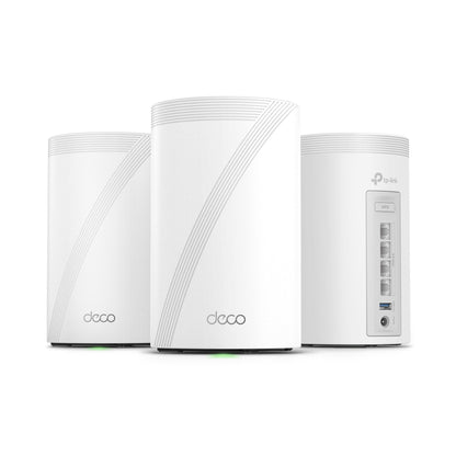 TP-Link Deco BE63: mesh WiFi 7 system, whole-home coverage, fast speeds, 2.5G ports, reliable and scalable network.
