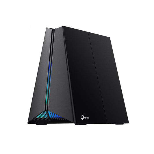 TP-Link Archer GE650: WiFi 7 gaming router, 11Gbps, multi-gig ports, RGB lighting, optimized for gaming performance.