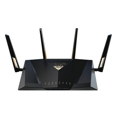 ASUS RT-BE88U: dual-band WiFi 7 router, dual 10G ports, high capacity, VPN, strong security, ideal for heavy use.