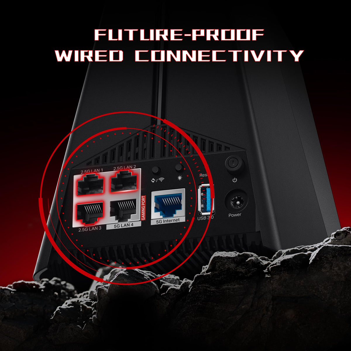 TP-Link Archer GE650: WiFi 7 gaming router, 11Gbps, multi-gig ports, RGB lighting, optimized for gaming performance.