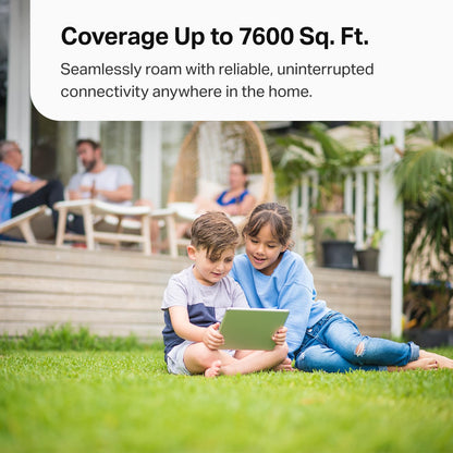 TP-Link Deco BE63: mesh WiFi 7 system, whole-home coverage, fast speeds, 2.5G ports, reliable and scalable network.