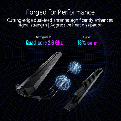 ASUS ROG Rapture GT-BE98 Pro: quad-band WiFi 7 router, dual 10G, gaming boost, VPN, high-end performance.