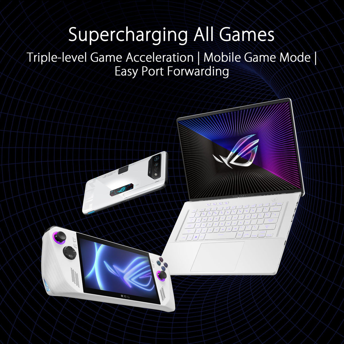 ASUS ROG Rapture GT-BE98 Pro: quad-band WiFi 7 router, dual 10G, gaming boost, VPN, high-end performance.